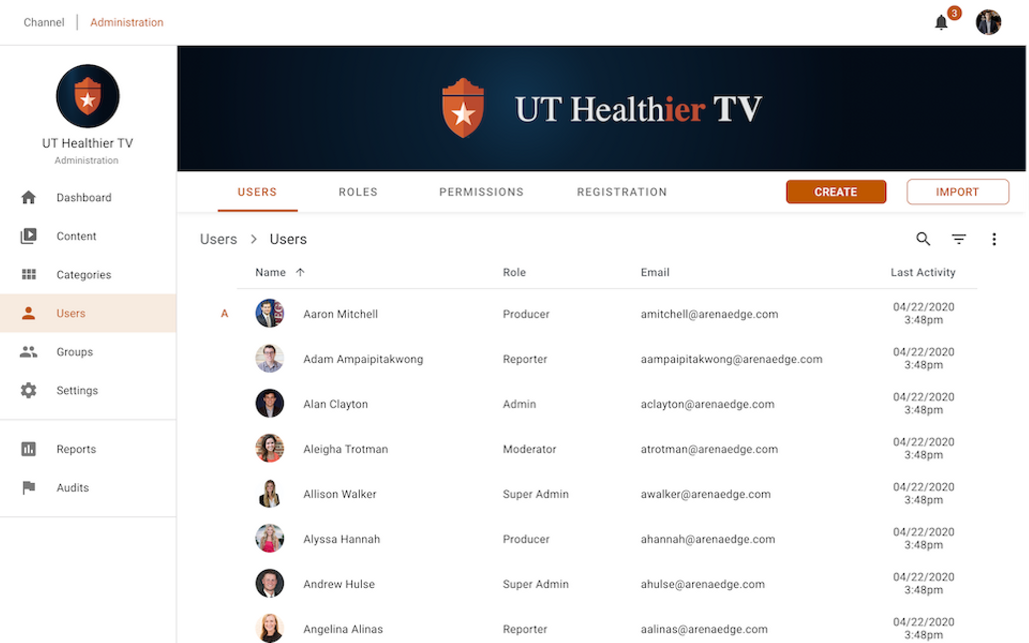 Admin dashboard user management